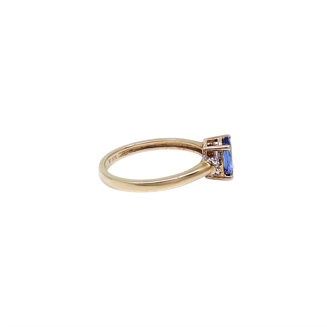 9ct Yellow Gold Tanzanite & Zircon Ring 1.02ct