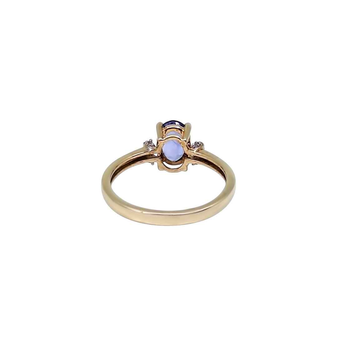 9ct Yellow Gold Tanzanite & Zircon Ring 1.02ct