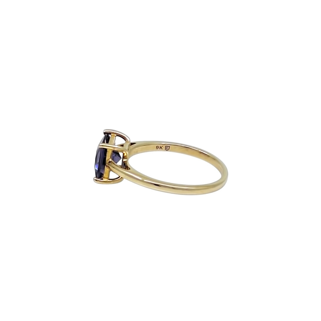 9ct Yellow Gold Montezuma Blue Quartz Ring  2.75ct