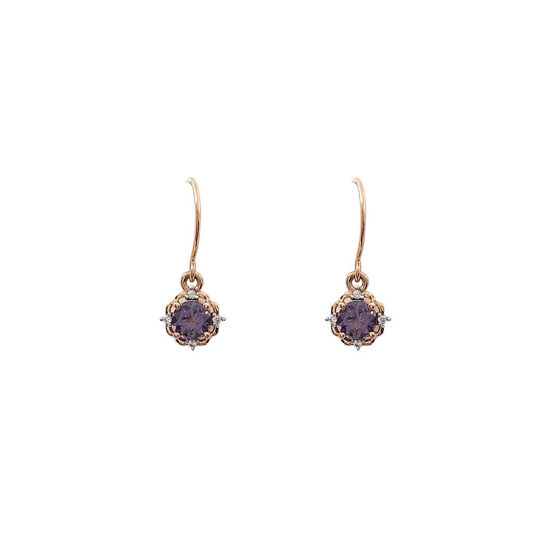 9ct Yellow Gold Spinel & Zircon Drop Earrings 1.20ct
