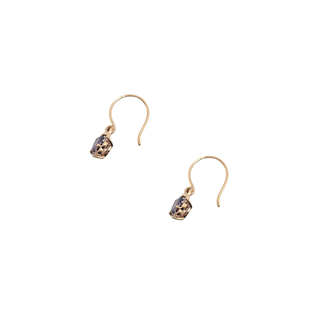 9ct Yellow Gold Spinel & Zircon Drop Earrings 1.20ct