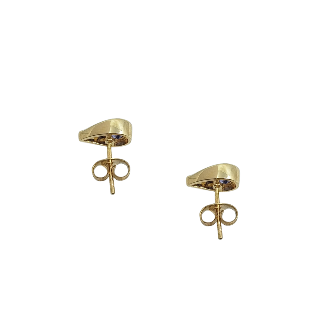 9ct Yellow Gold Tanzanite Stud Earrings 1.05ct