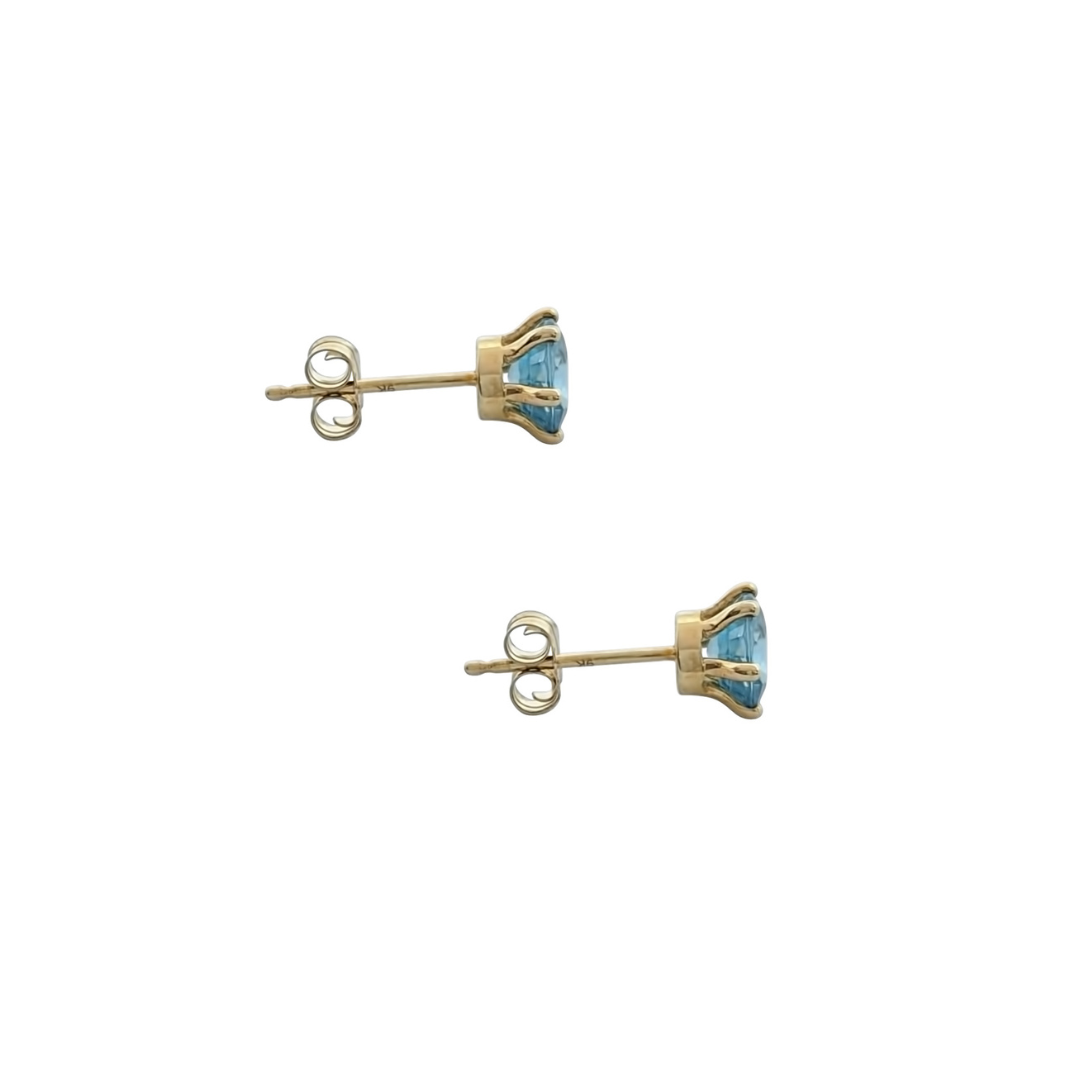 9ct Yellow Gold Ratanakiri Blue Zircon Earrings