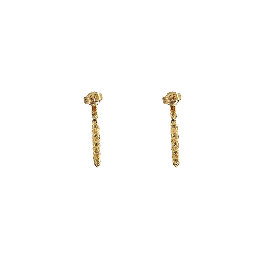 9ct Yellow Gold Champagne Diamond Drop Earrings 0.50ct