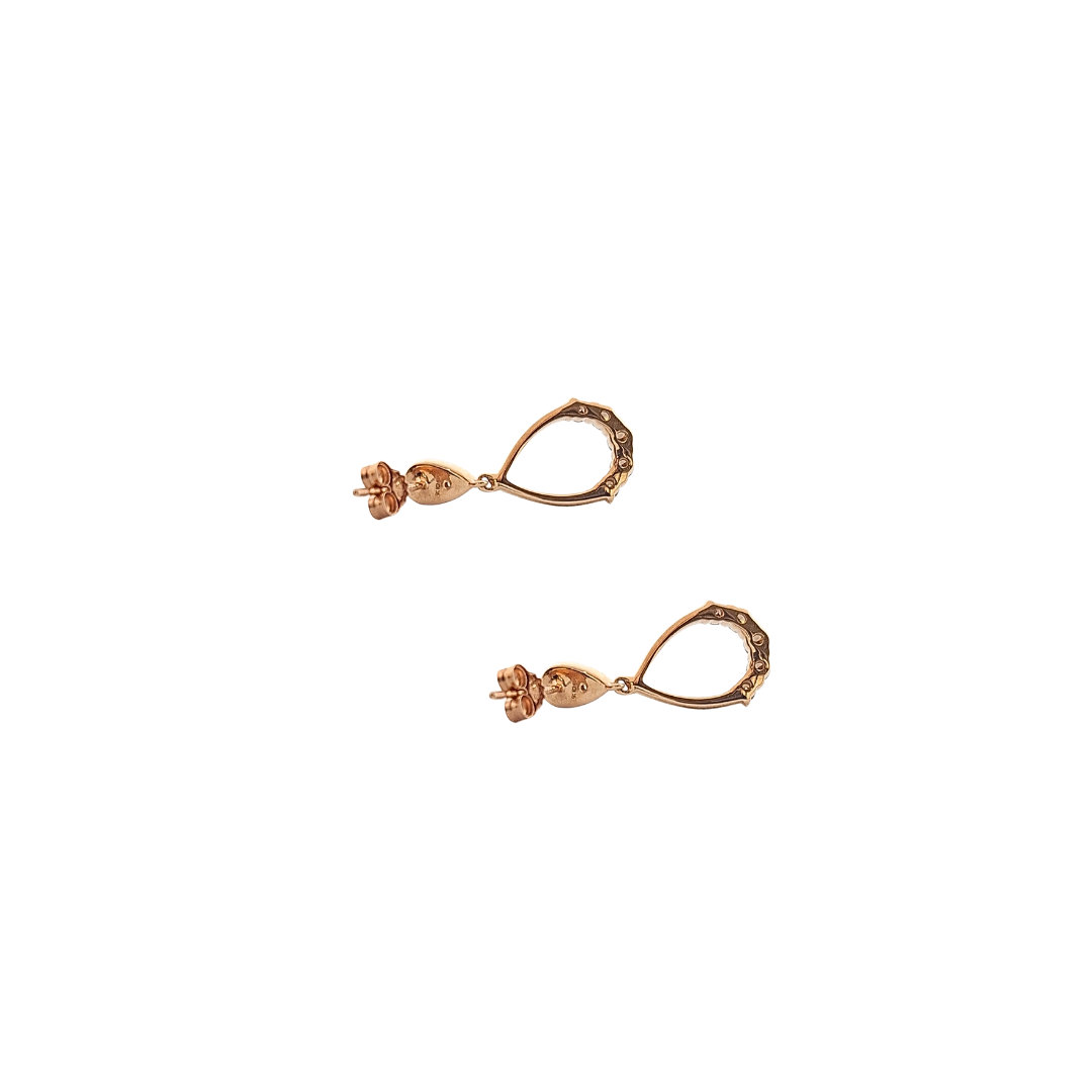 9ct Rose Gold Champagne Diamond Drop Earrings 0.50ct
