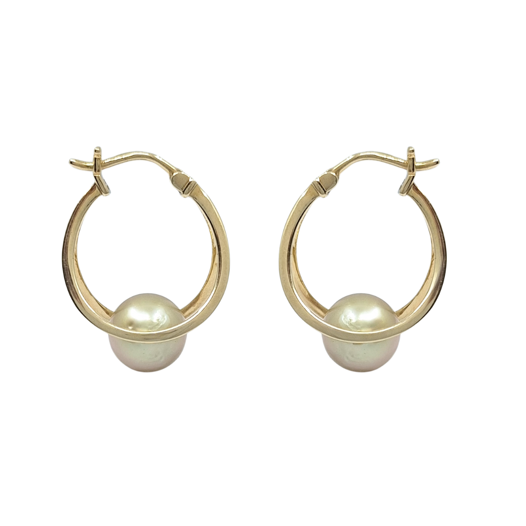 9ct Yellow Gold Cultured Pearl Drop Earrings