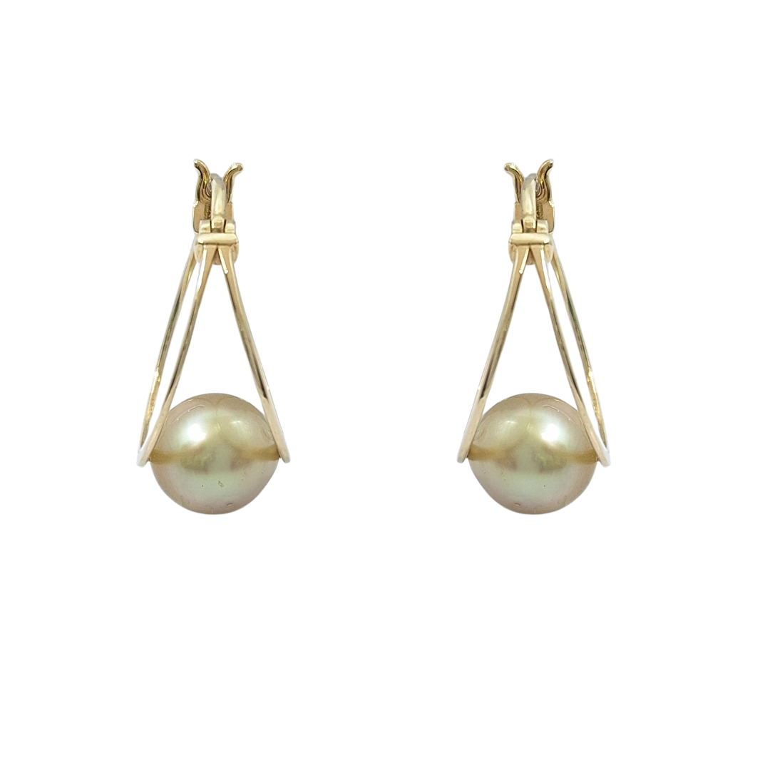 9ct Yellow Gold Cultured Pearl Drop Earrings