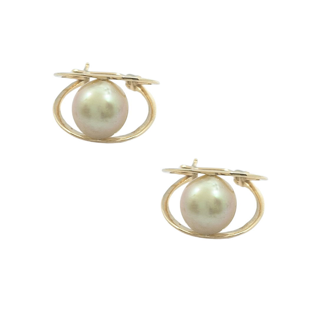 9ct Yellow Gold Cultured Pearl Drop Earrings