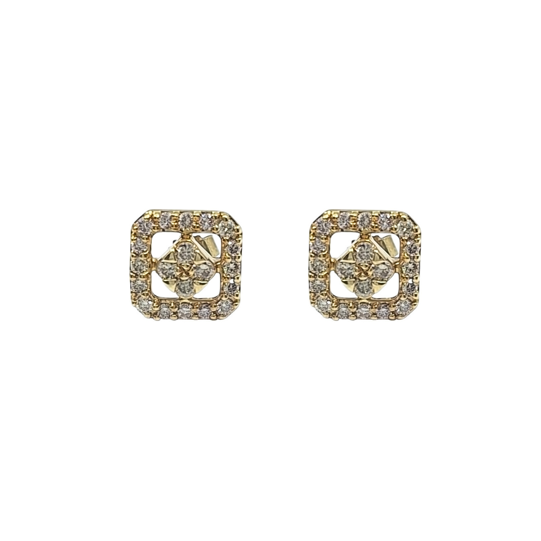 9ct Yellow Gold Champagne Diamond Earrings 0.50ct
