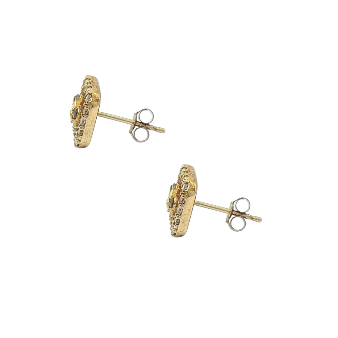 9ct Yellow Gold Champagne Diamond Earrings 0.50ct
