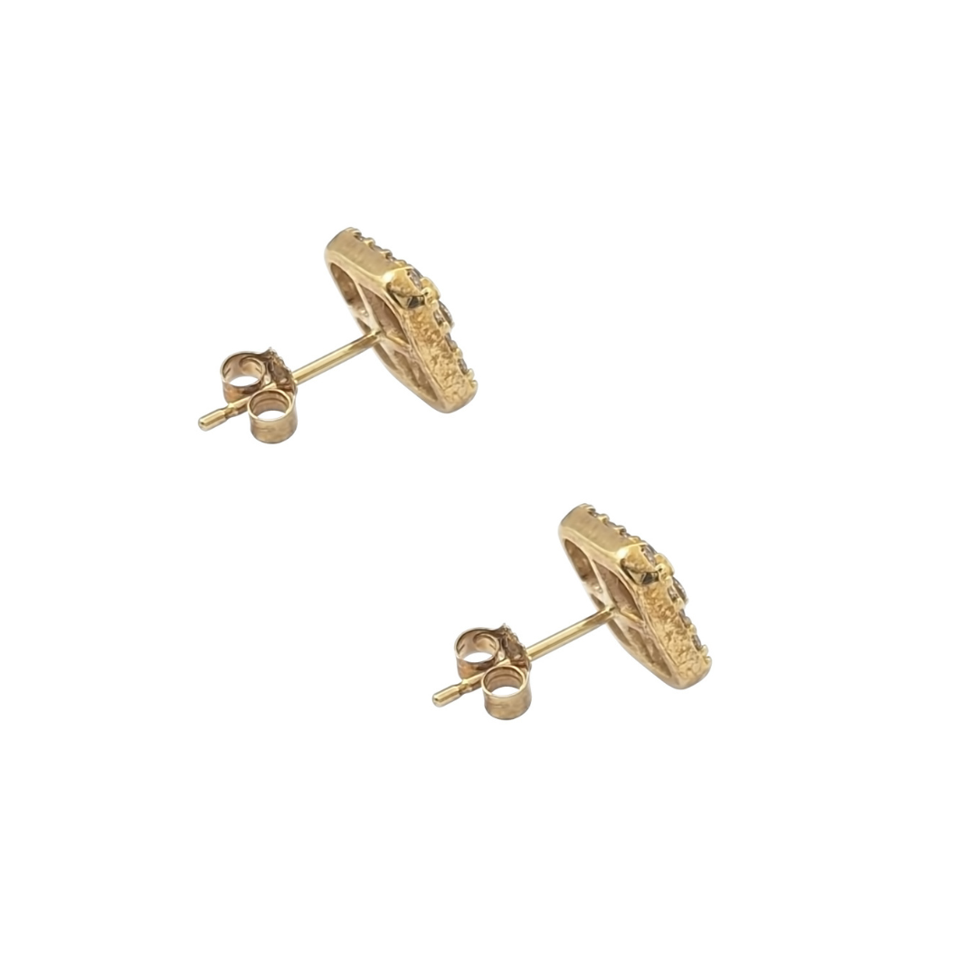 9ct Yellow Gold Champagne Diamond Earrings 0.50ct