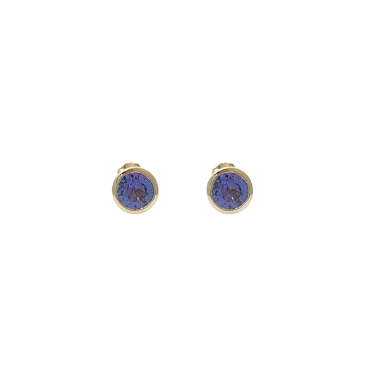 9ct Yellow Gold Tanzanite Sud Earrings 1.65ct