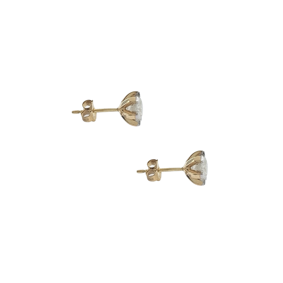 9ct Yellow Gold Diamond Stud Earrings
