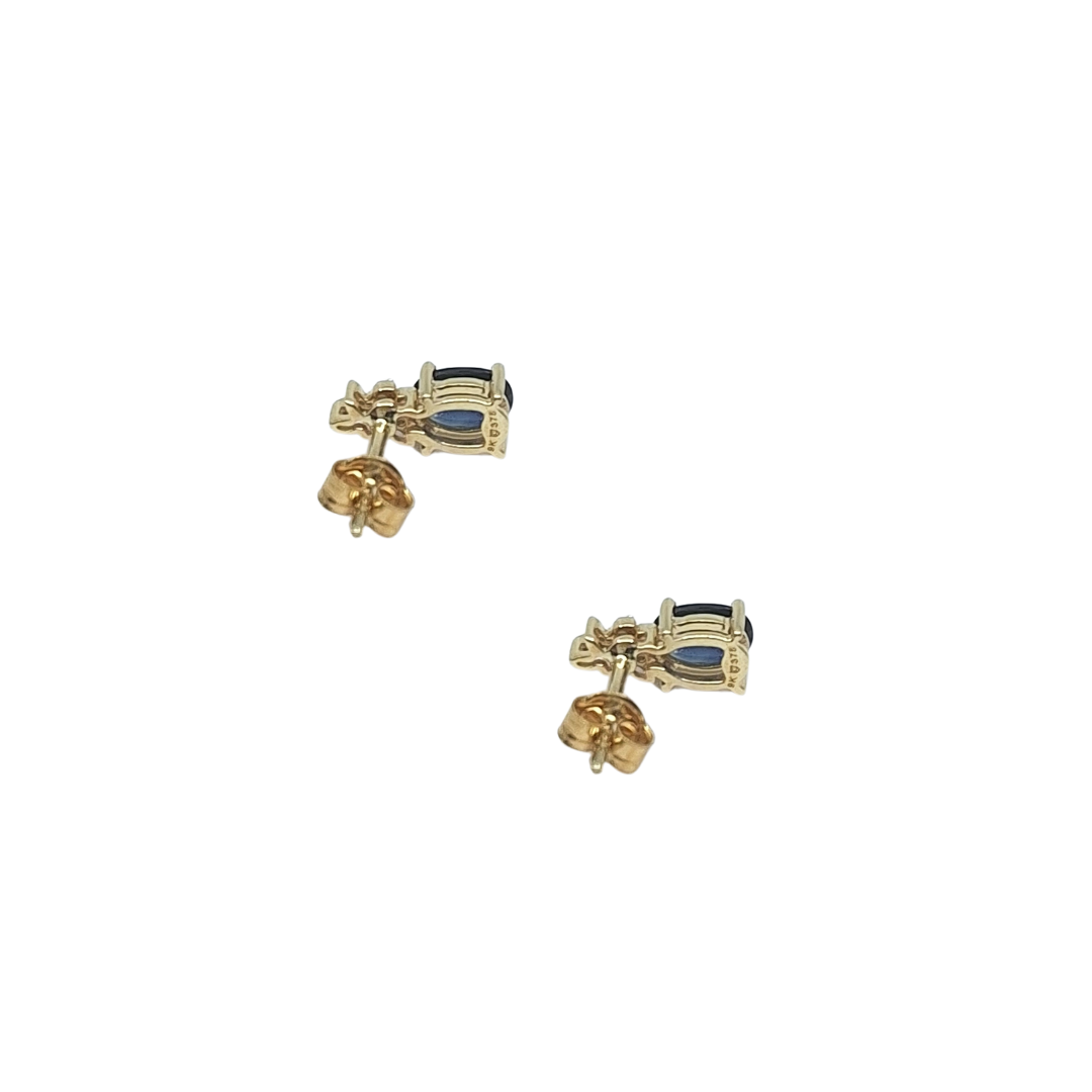9ct Yellow Gold Sapphire & Zircon Earrings
