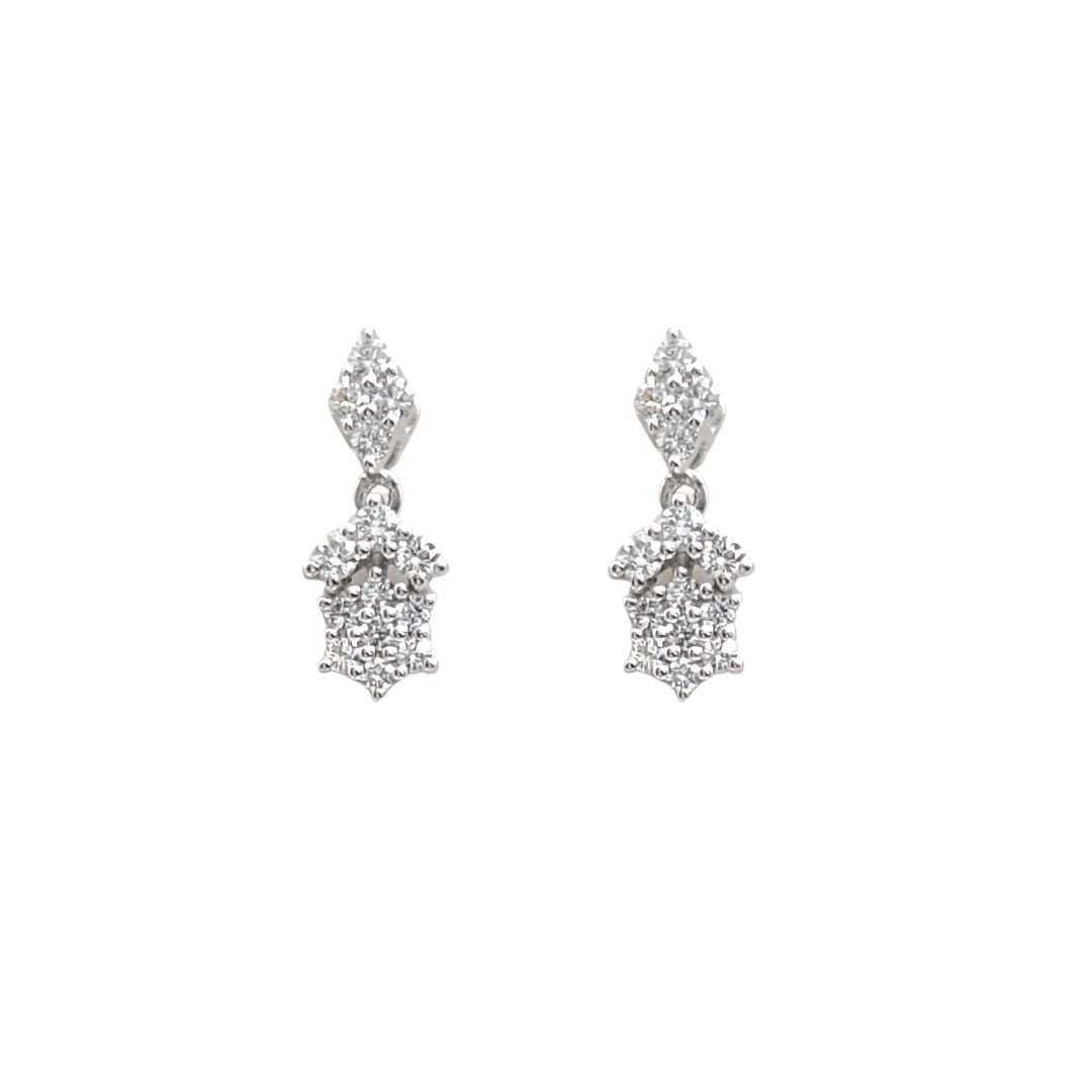 Platinum Diamond Drop Earrings 0.50ct