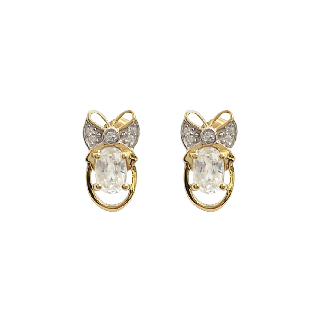 9ct Yellow Gold Singida Zircon & Zircon Earrings 1.86ct