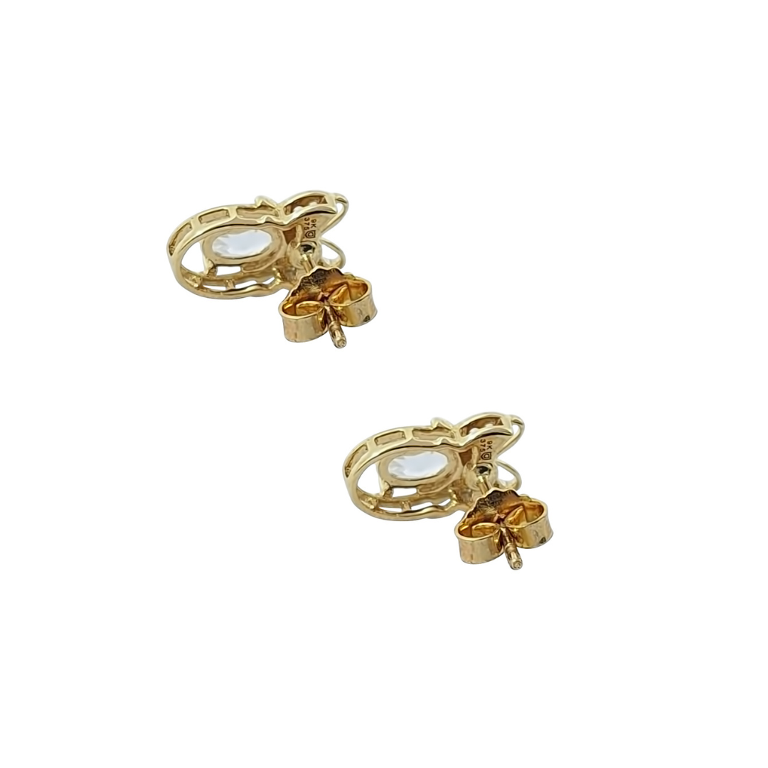 9ct Yellow Gold Singida Zircon & Zircon Earrings 1.86ct