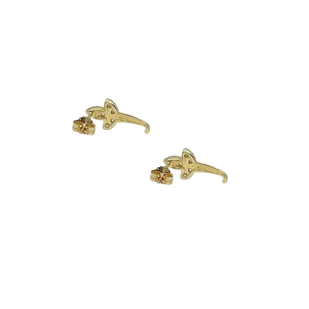 9ctYellow Gold Diamond Drop Earrings 1/4ct