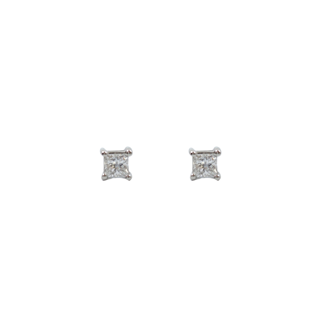 Platinum Princess Cut Diamond Studs 0.20ct