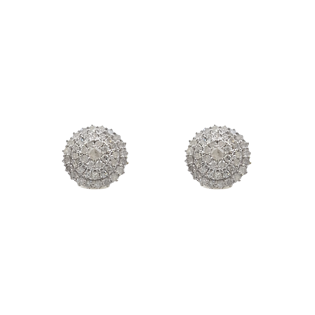 9ct Yellow Gold Diamond Cluster Earrings 0.75ct
