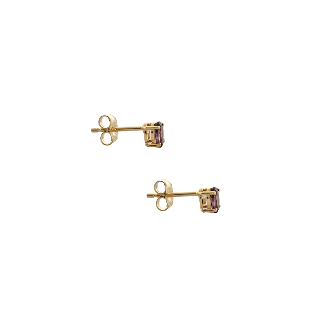 9ct Yellow Gold Purple Spinel Stud Earrings
