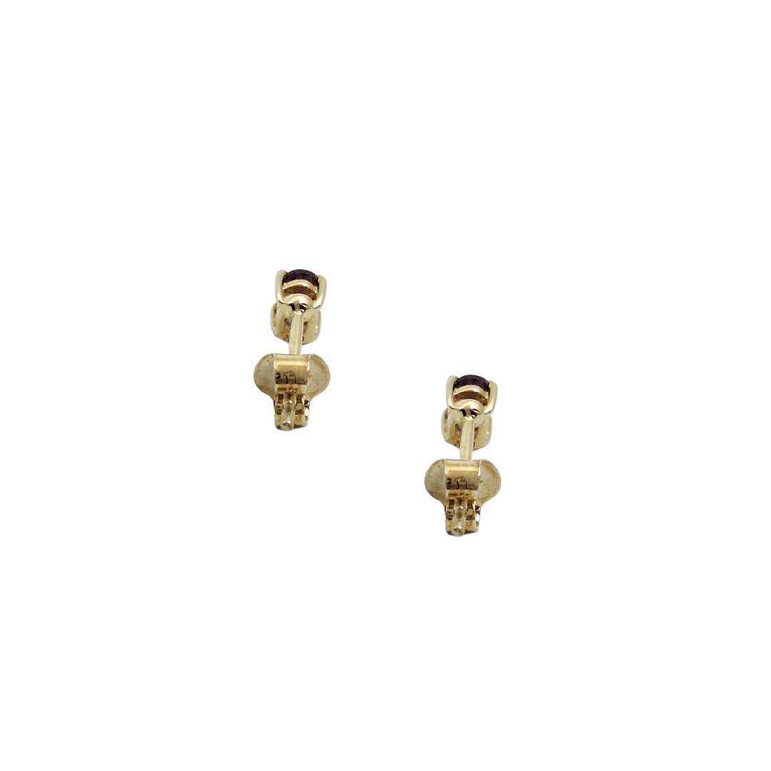 9ct Yellow Gold Purple Spinel Stud Earrings