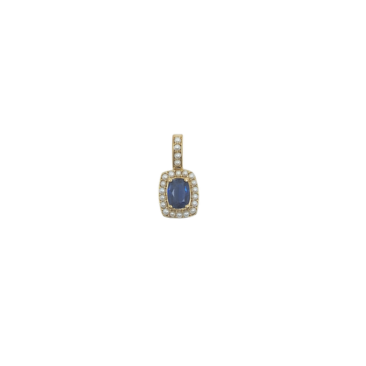 9ct Yellow Gold Nilamani & Pearl Pendant