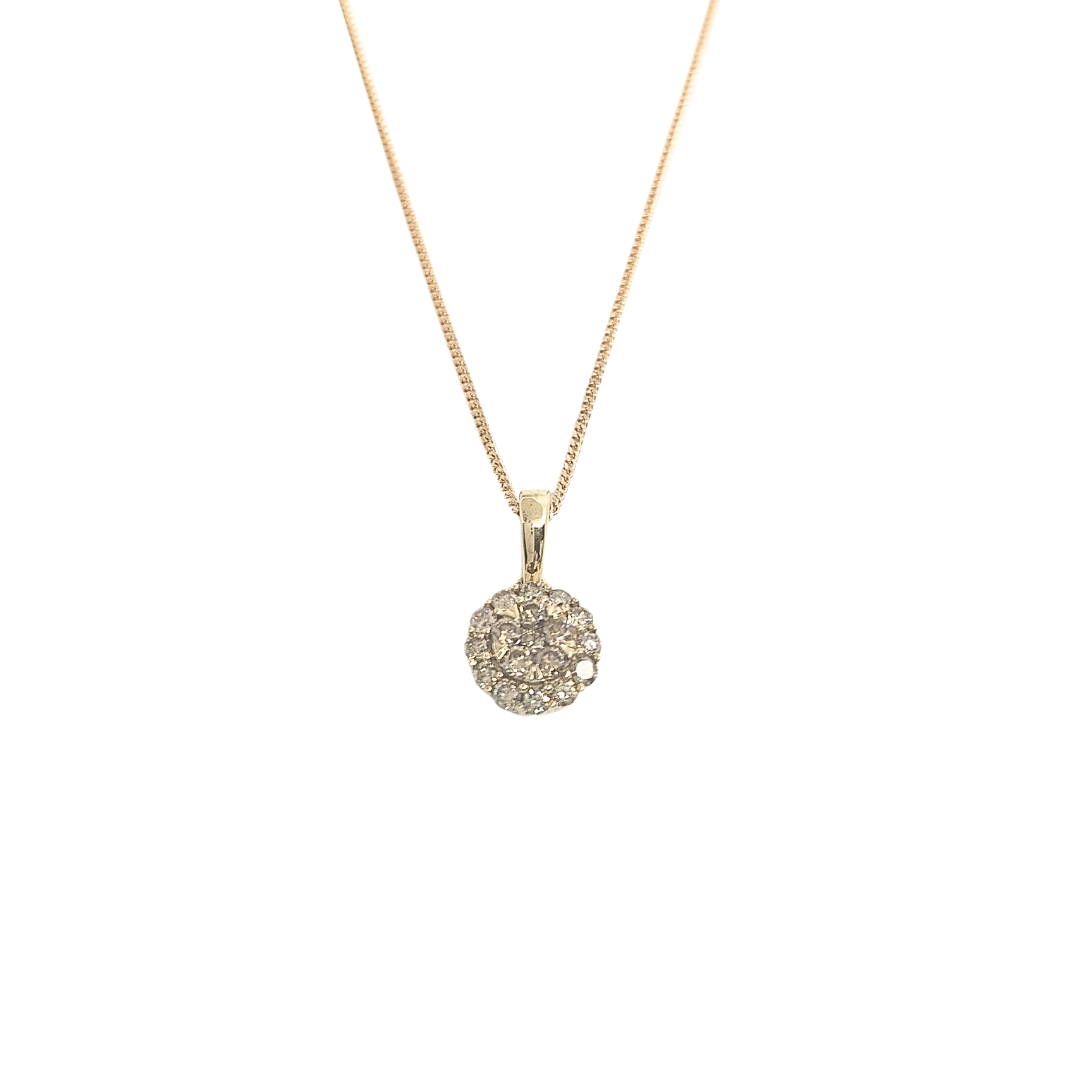 9ct Yellow Gold Champagne Diamond Pendant 0.50ct