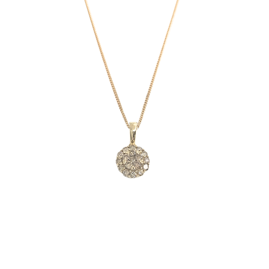 9ct Yellow Gold Champagne Diamond Pendant 0.50ct