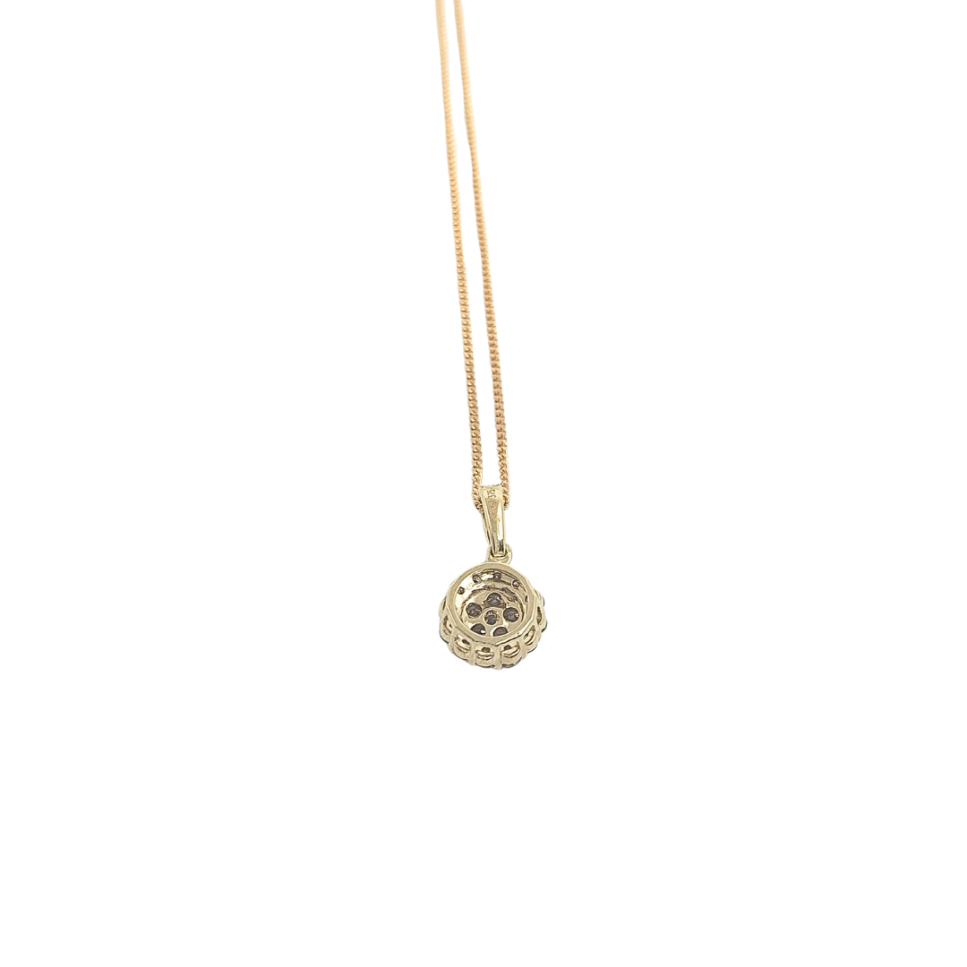 9ct Yellow Gold Champagne Diamond Pendant 0.50ct