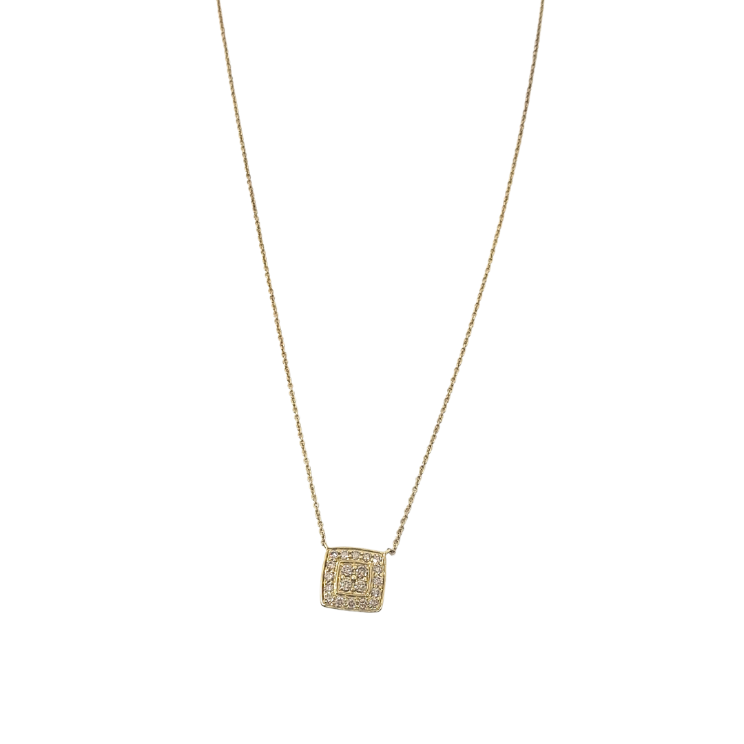 9ct Yellow Gold Champagne Diamond Cluster Pendant 0.50ct