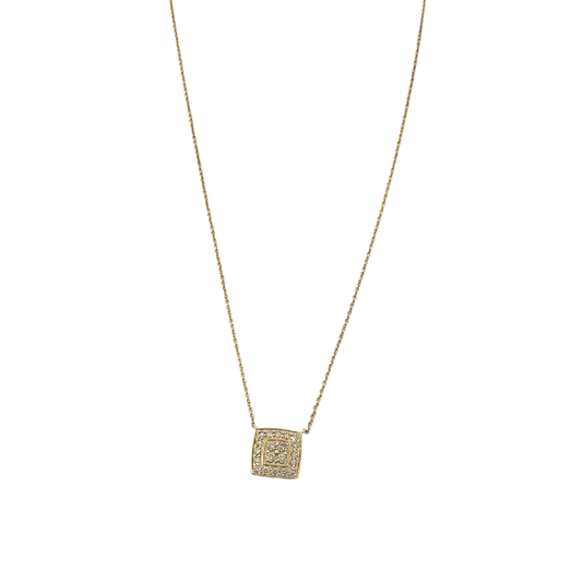 9ct Yellow Gold Champagne Diamond Cluster Pendant 0.50ct