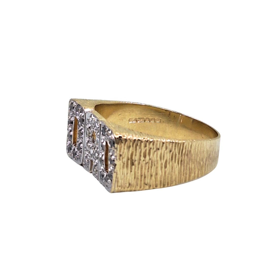 9ct Yellow Gold Cubic Zirconia Dad Ring