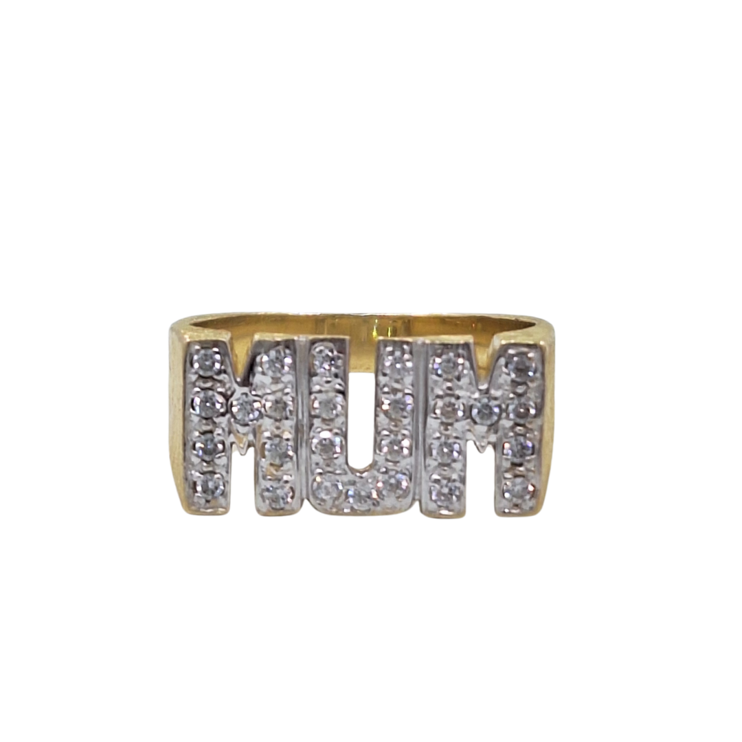9ct Yellow Gold Cubic Zirconia Mum Ring