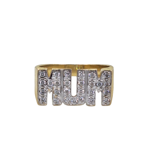 9ct Yellow Gold Cubic Zirconia Mum Ring