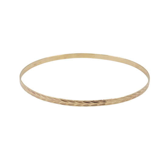9ct Yellow Gold Patterned Slave Bangle