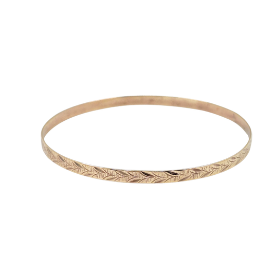 9ct Yellow Gold Patterned Slave Bangle