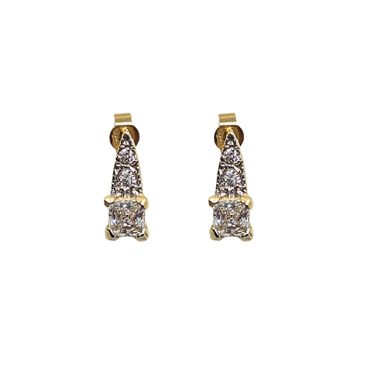 9ct Yellow Gold Cubic Zirconia Drop Earrings
