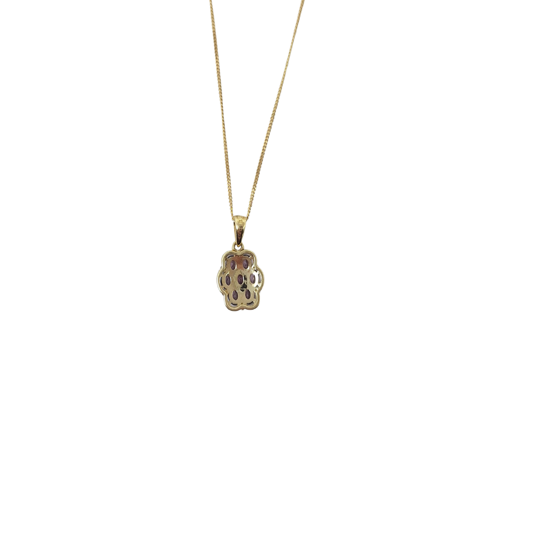9ct Yellow Gold Purple Spinel & Zircon Pendant 1.40ct