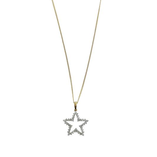 9ct Yellow Gold Diamond Star Pendant 0.50ct