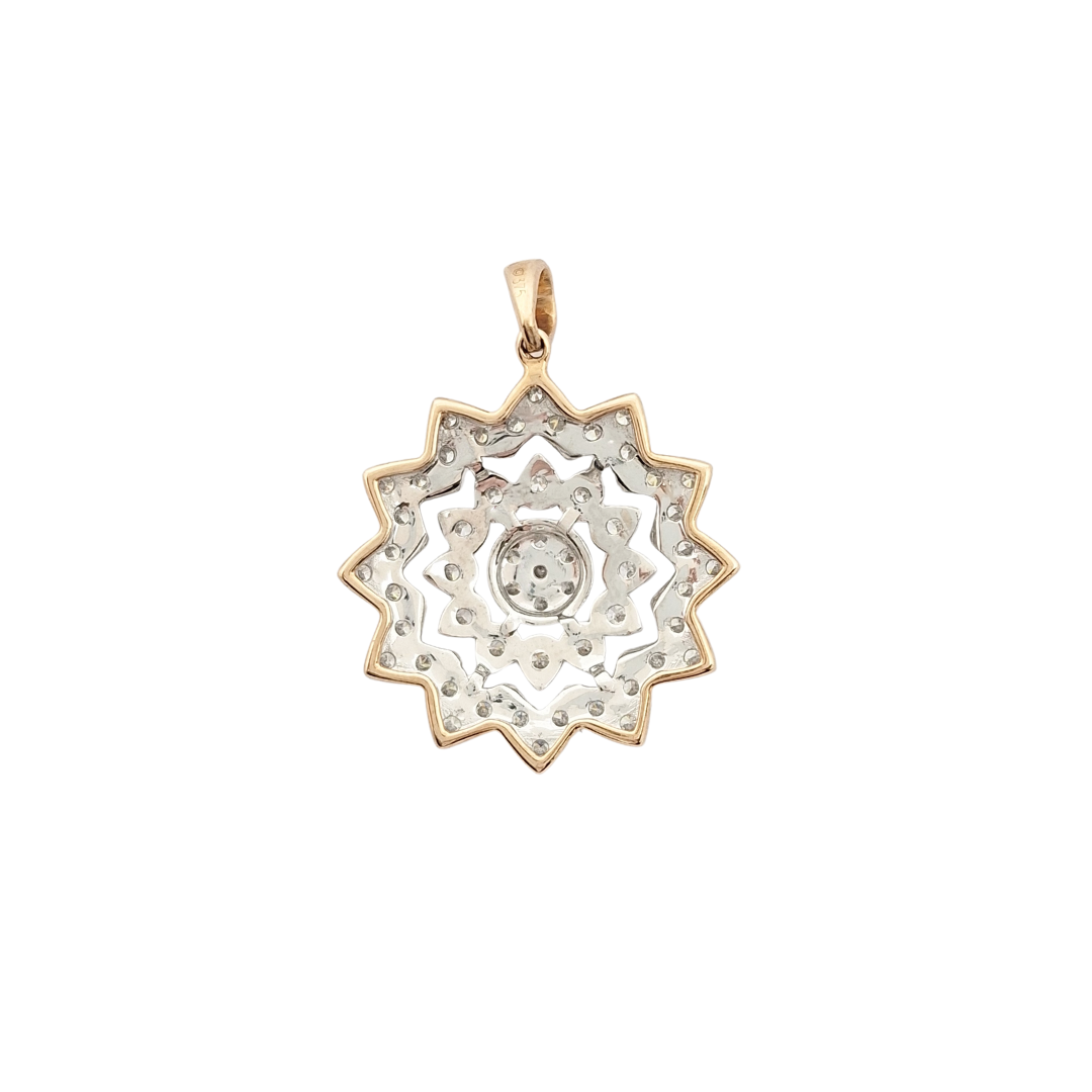 9ct Rose Gold Diamond Cluster Pendant 1.00ct