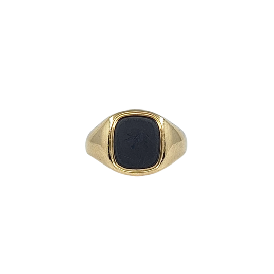 9ct Yellow Gold Onyx Signet Ring