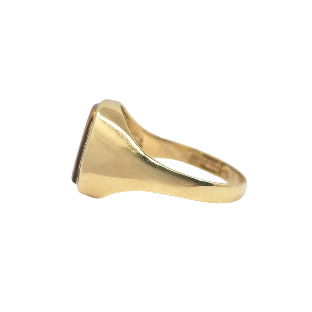 9ct Yellow Gold Tigers Eye Signet Ring