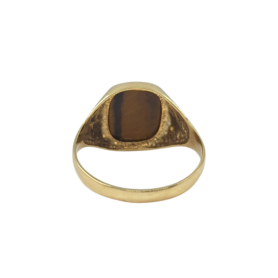 9ct Yellow Gold Tigers Eye Signet Ring