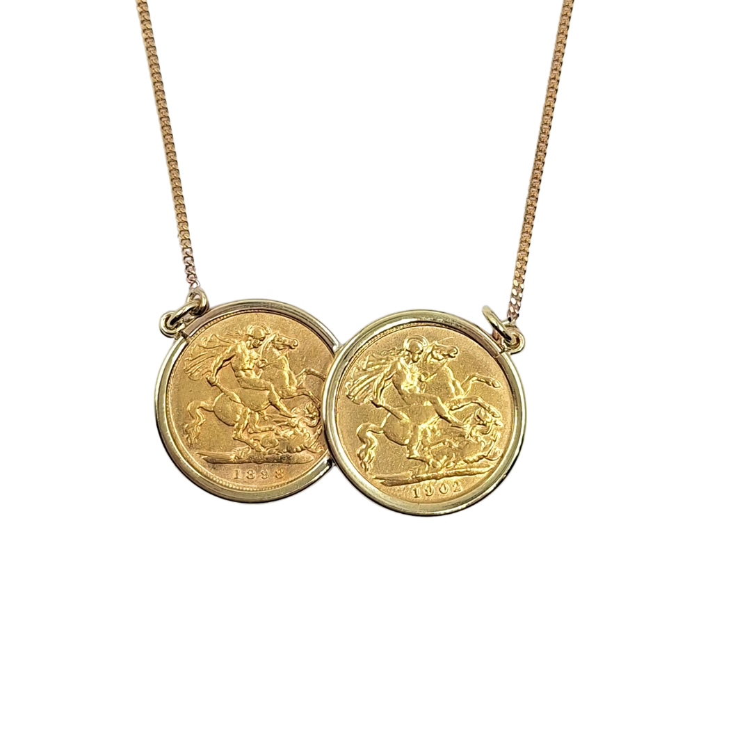Double Half Sovereign 1898 & 1902 Necklace