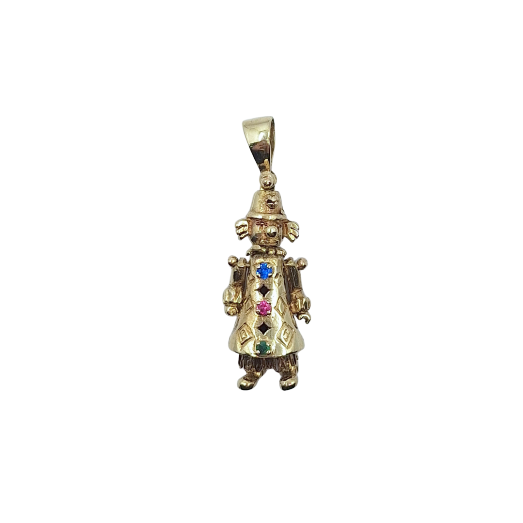 9ct Yellow Gold Clown Pendant