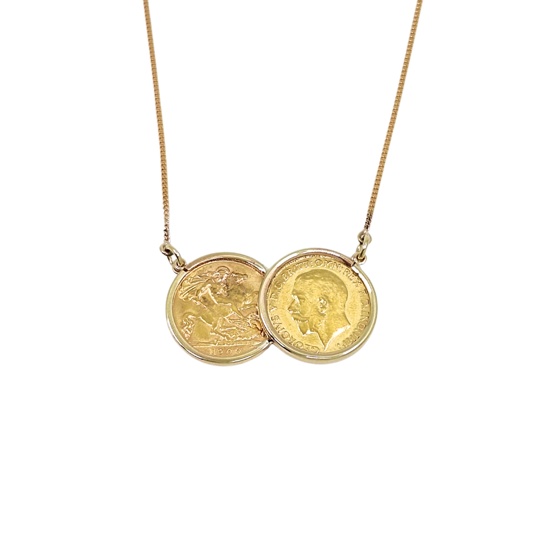 Double Sovereign Pendant 1909 &1914