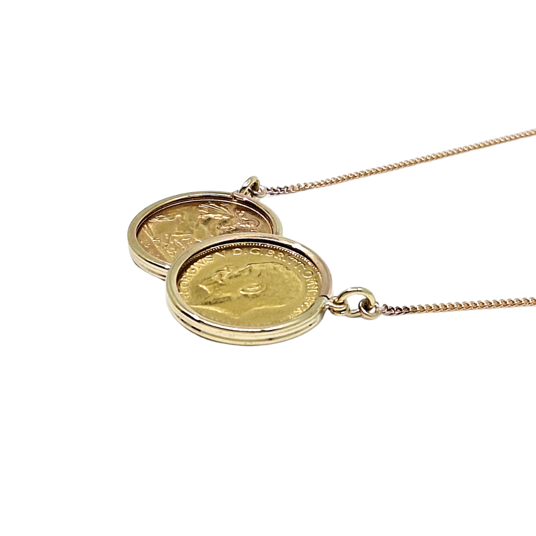 Double Sovereign Pendant 1909 &1914