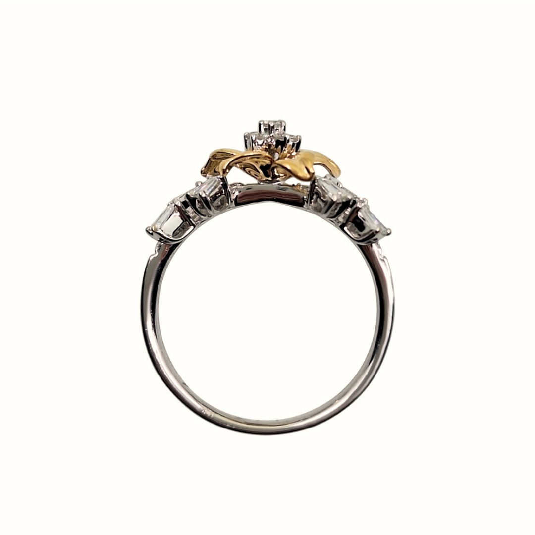 18ct 2 Colour Gold Diamond Cluster Ring 0.36ct