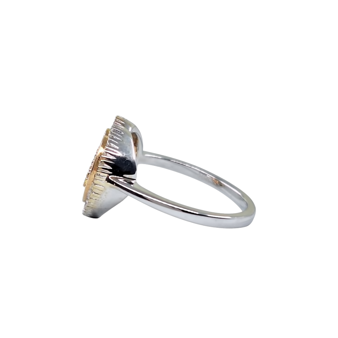 18ct 2 Colour Gold Diamond Heart Cluster Ring 0.3ct